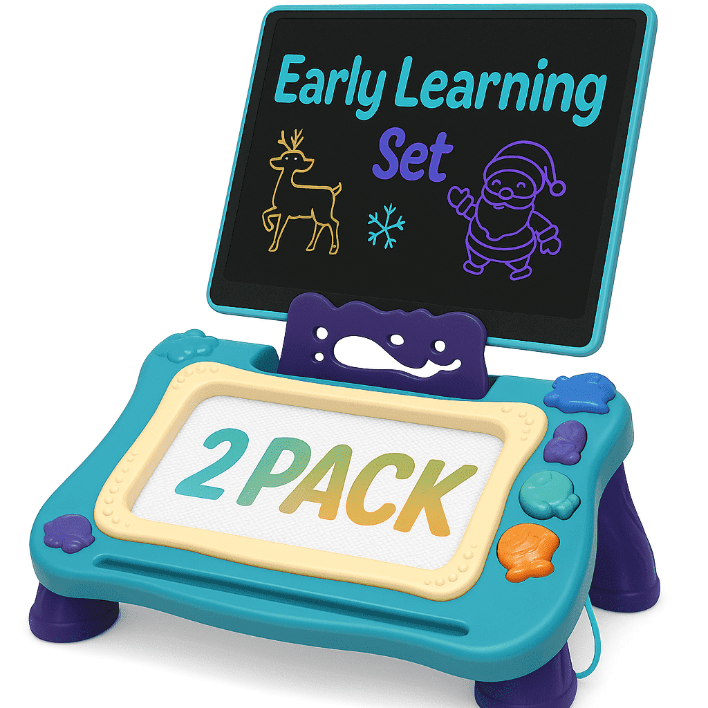 GOLD TOY JoyX 2-Pack Magnetic Drawing Board & LCD Tablet STEM Educational Toy Set for Kids Ages 15