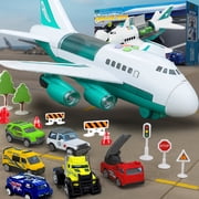JoyX Airplane & Car Toy Educational Set for Kids – Interactive Play with Lights, Sounds & Road Signs