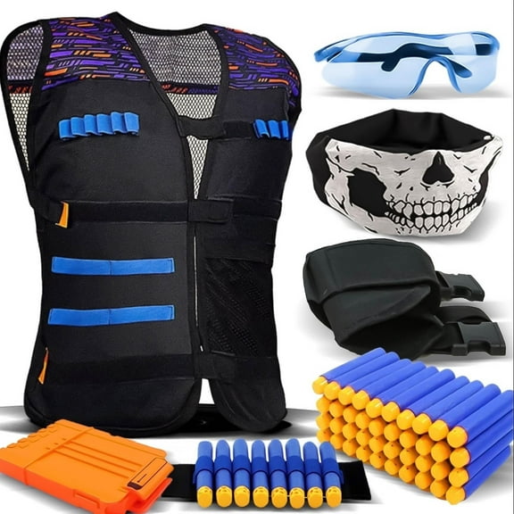 JoyX Kids Vest Play-set with 40 Foam Darts & Play Accessories Compatible with Nerf, XShot & Adventure Force Blasters