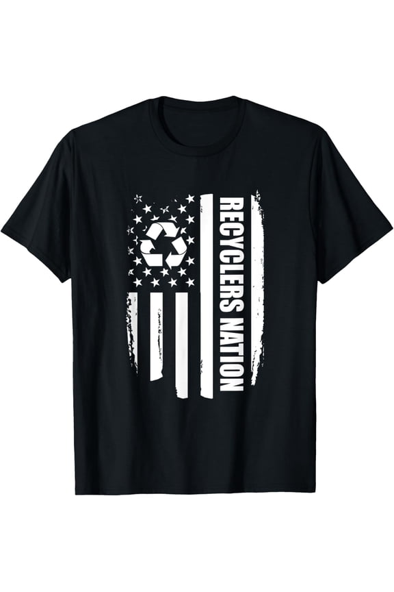 Joyable Nation Of Amusing Recyclers Quote T-ShirtMen and women, Black T-shirt, size: Extra large