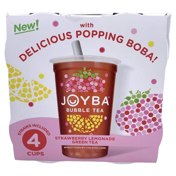 Joyba StrawberryLemonade Green BubbleTea 4-12 fl oz Cup