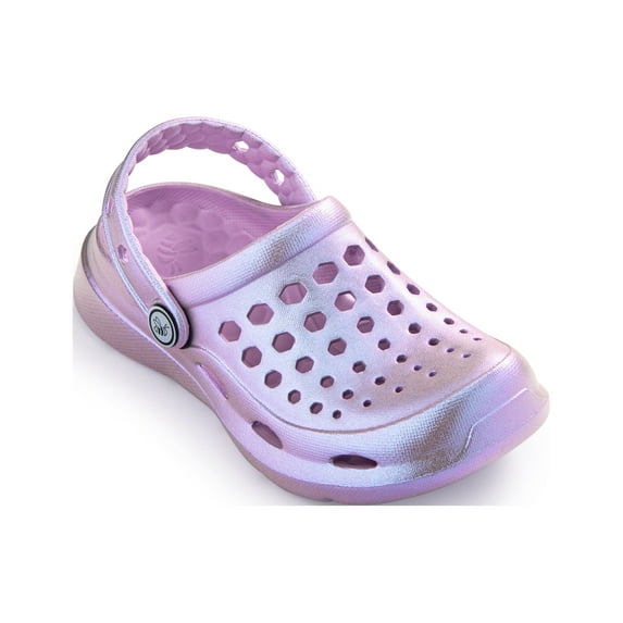 Joybees Kids Riley Active Clog - Graphics and Metallics - Comfortable Easy to Clean Slip-on Water Shoes for Girls and Boys
