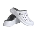 thumbnail image 1 of Joybees Women's Cozy Lined Clogs, Low Heel White/Charcoal, Size 11, 1 of 3