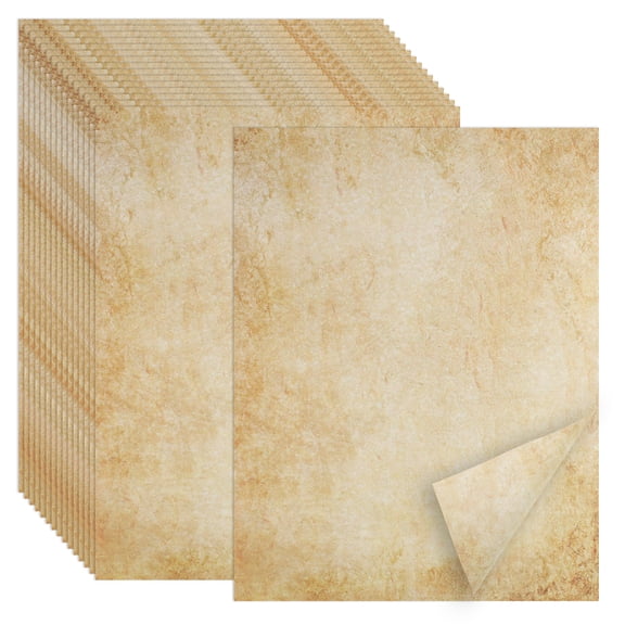 Joyberg Vintage Parchment Paper, 55 Sheets 8.5 x 11 Antique Printer Paper for Certificates, Medieval Letters, Treasure Maps, Calligraphy & Decorative Writing