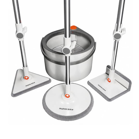 Joybos 360°Spin Mop and Bucket with Wringer Set, Flat Floor Mop and Bucket Set with Clean and Dirty Water Separate System,Include 3 Mop Head with 6 Original Cloths