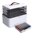 thumbnail image 1 of Joybos 4-Tier Medicine Organizer - Portable Medicine Cabinet with Leather Handle, Empty First Aid Kit for Home (Extra Large 4 Tier), 1 of 9