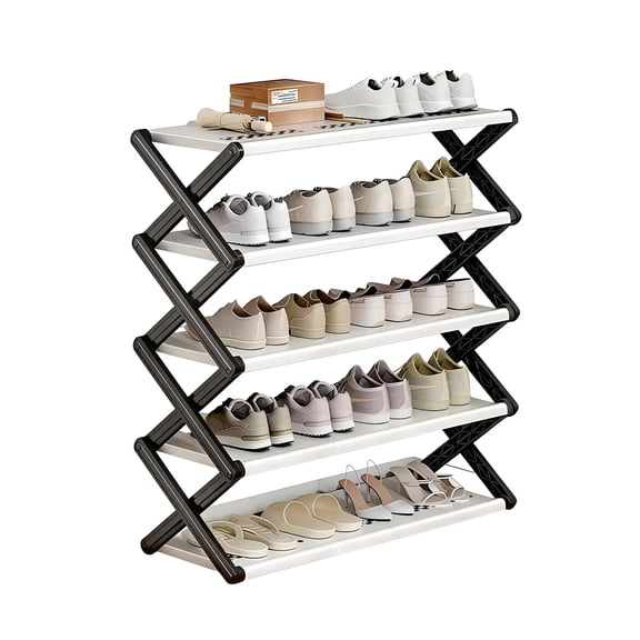 Joybos 5-Tier Folding Shoe Rack, No-Install, Portable Shoe Organizer for Family - Entryway/Closet/Bedroom