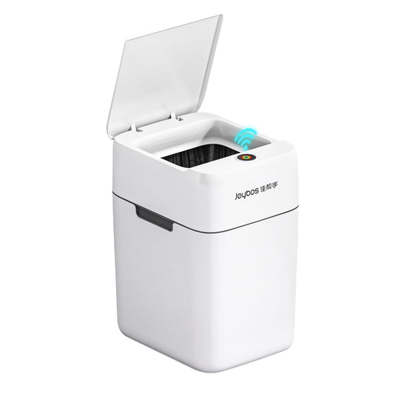 Joybos Automatic Sensor Garbage Cans, Bathroom 8.5L Trash Can with Lid, Small Waste Baskets, White