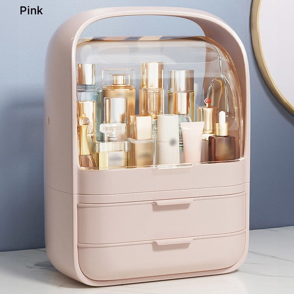 Joybos Elegant Pink Makeup Storage Organizer Box with Drawers