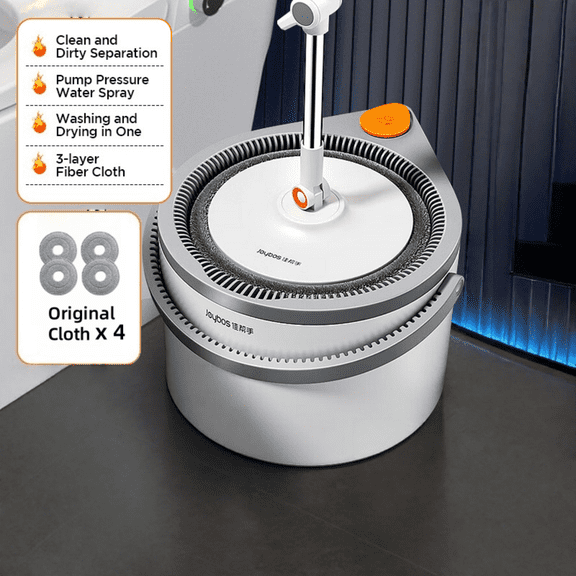 Joybos Mop and Bucket Set, Easy-to-use Spin Mop with Separate Dirty Water System, Deep-Cleaning Mops for Floors Cleaning