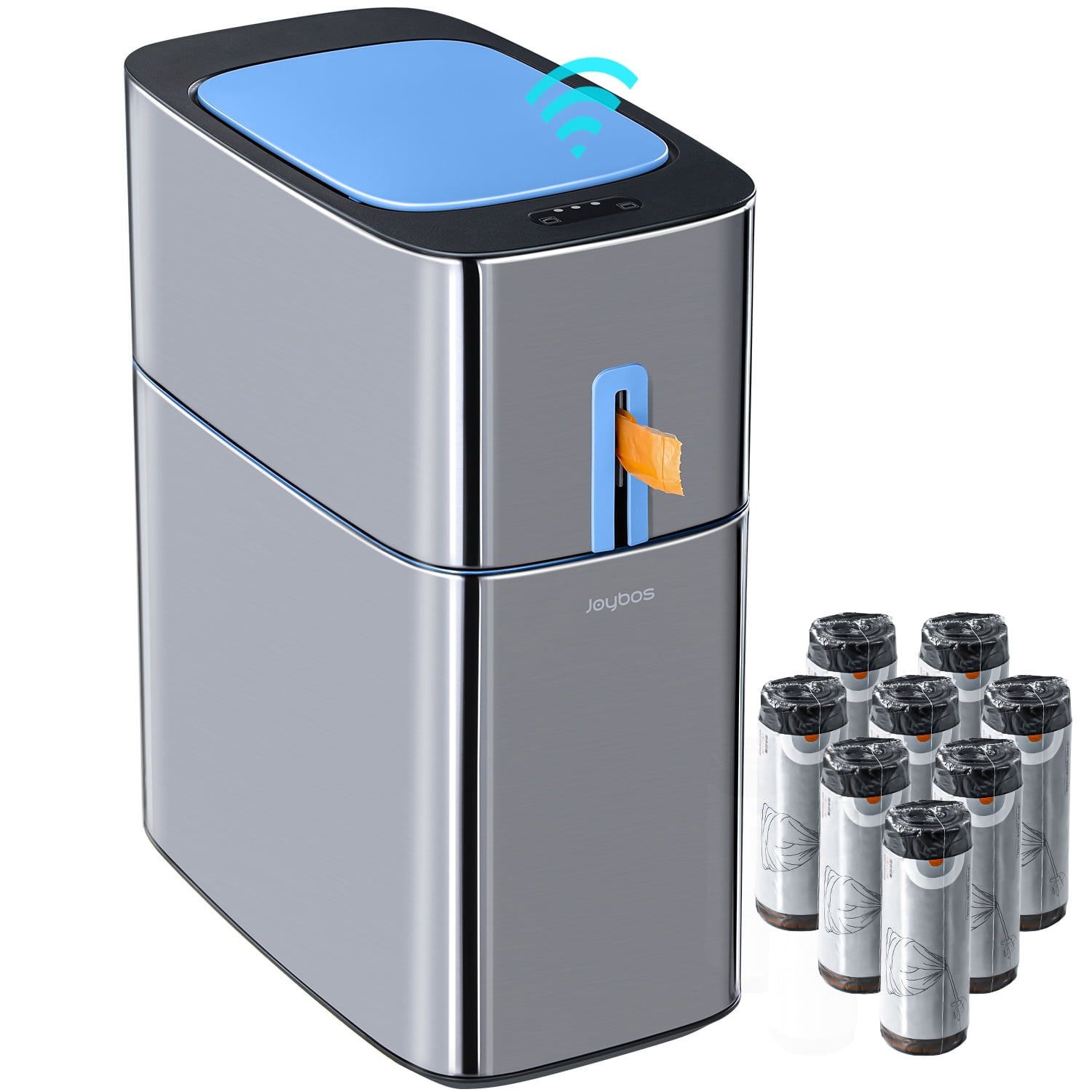 Joybos Motion Sensor Bathroom Trash Cans | 4 Gallon Stainless Steel ...