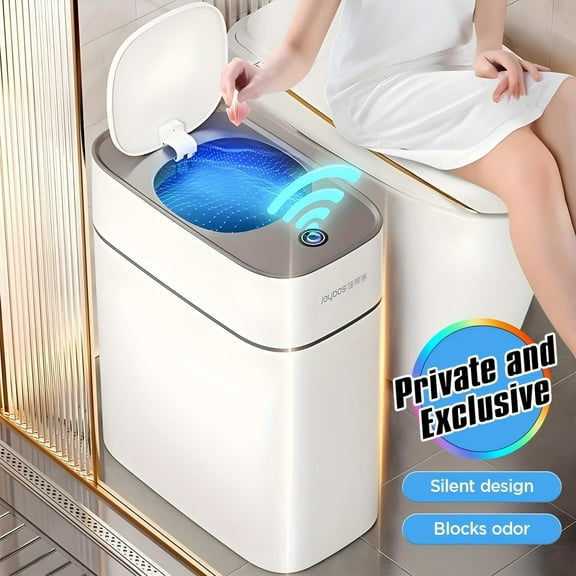 Joybos 3.8 Gallon Bathroom Trash Can with Lid, 2-pack