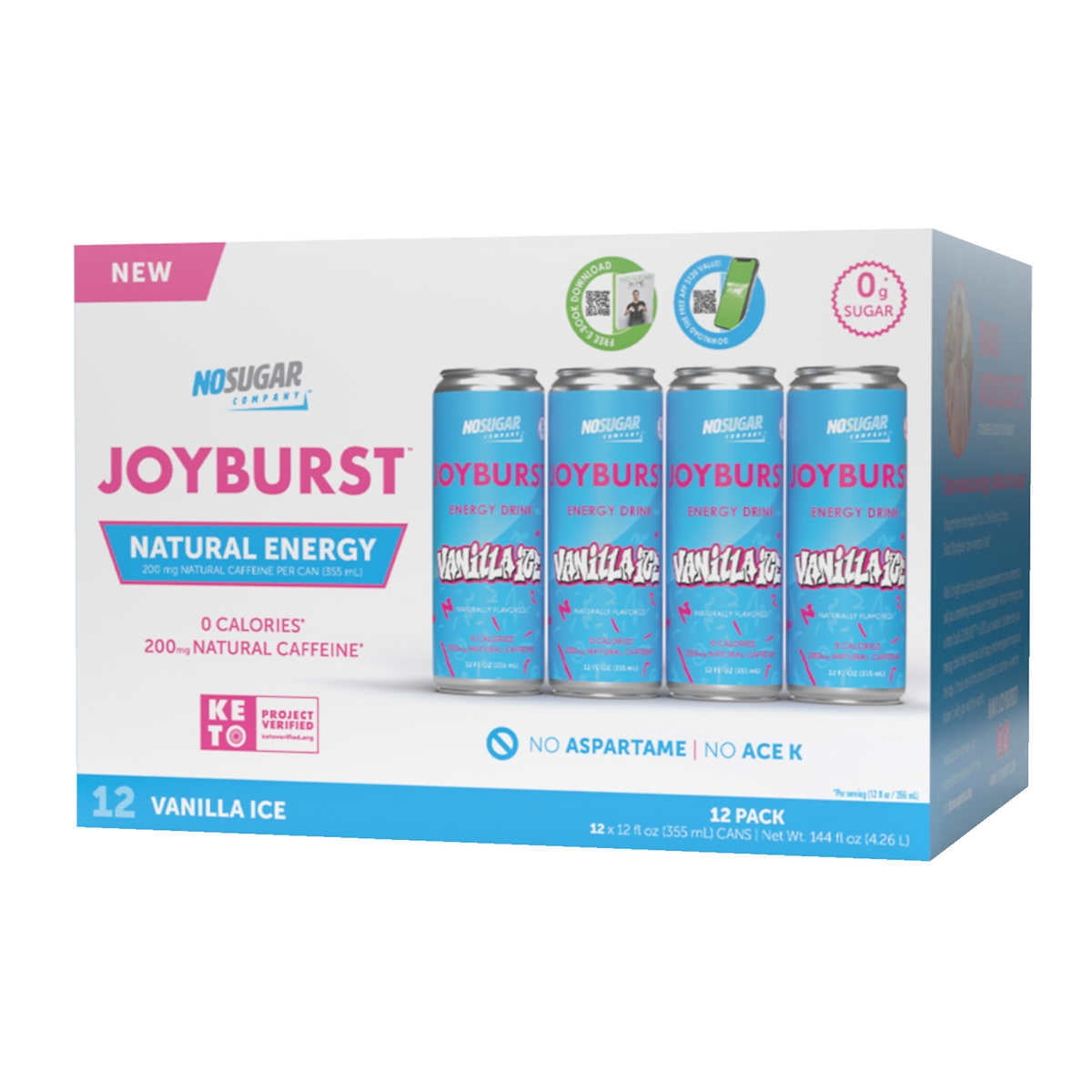 Joyburst Energy Drink, Vanilla Ice, 12 fl oz, 12count