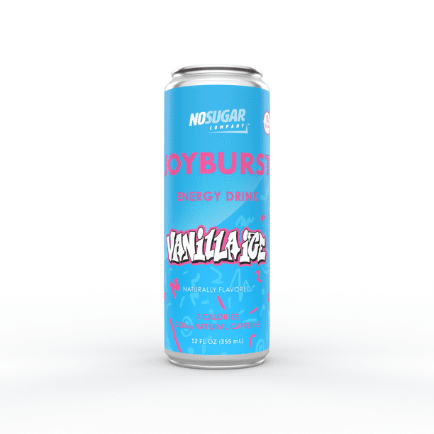 Joyburst Natural Energy Drink Vanilla Ice, 12 oz Can, 4 Pack