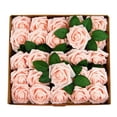 thumbnail image 1 of Joybuy 3" Artificial Foam Blush Roses Wedding Bouquet (25 Count), 1 of 2