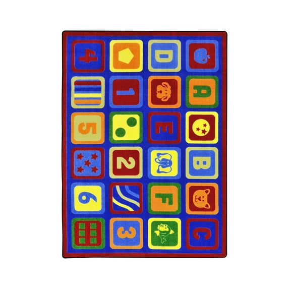 Letters Count 7'8" x 10'9" Area Rug In Color Multi