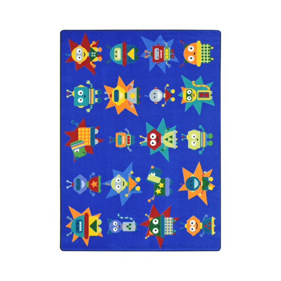 Robot Invasion 5'4" x 7'8" Area Rug In Color Multi