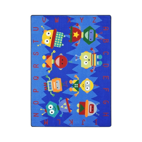 Kid Essentials - Early Childhood Alphabet Bots, 5'4" x 7'8", Multicolored