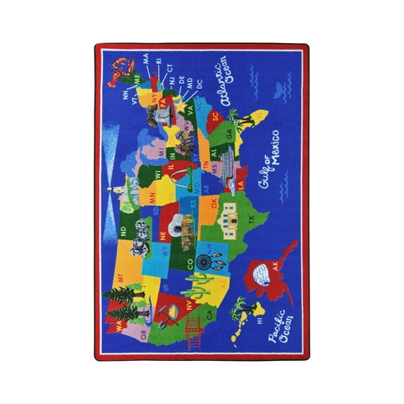 America the Beautiful 7'8" x 10'9" Area Rug In Color Multi