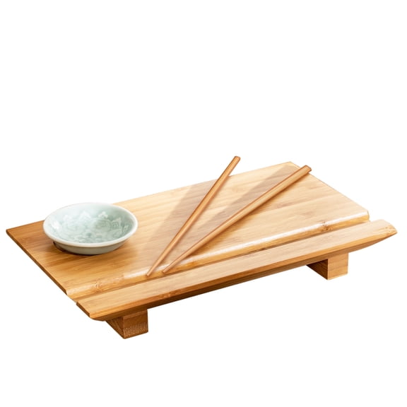 Joyce Chen 55-1106, Bamboo Sushi Board Set, 6-Inch by 10-1/2-Inch