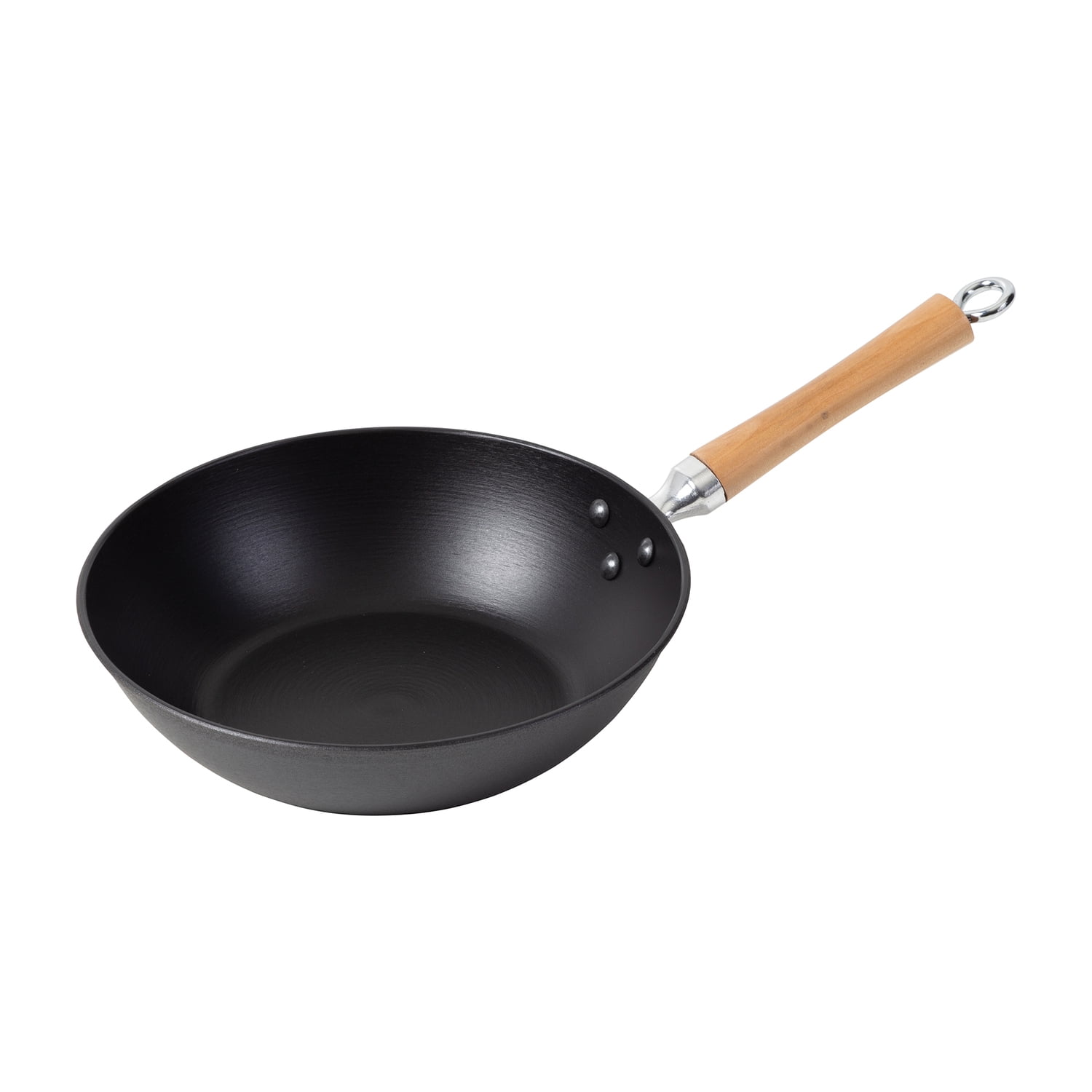 Joyce Chen Professional Series 11.5Inch Cast Iron Stir Fry Pan with Maple Handle