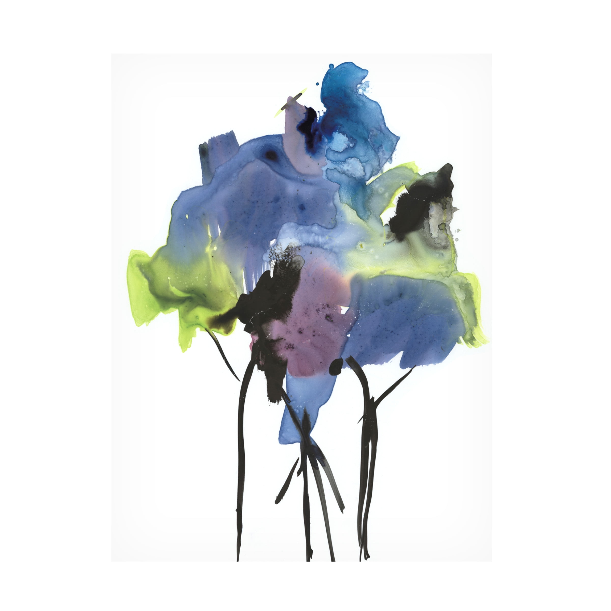 Large Multicolor Abstract Canvas Art with Wooden Frame