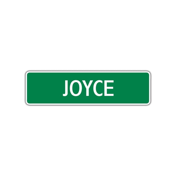 Joyce Girls Children Name Letter Printed Label Indoor Outdoor Unique Wall Plaque Decoration Aluminum Metal Sign 4"x13.5"