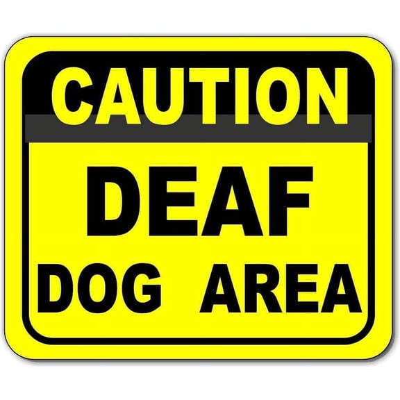Joycenie New Metal Aluminum Sign Caution Deaf Dog Area Outdoor Sign Decor Novelty Art Sign for Indoor Outdoor Wall Decoration Tin Sign ,812 inch