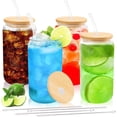 thumbnail image 1 of Joyclub 16 oz Bamboo-Lid Beverage Glasses (Set of 4), 1 of 8
