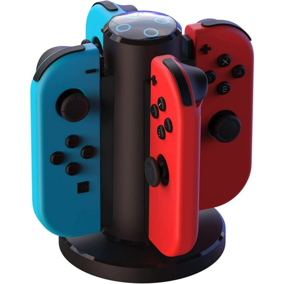 Joycon Charging Dock for Switch Controller, Switch Accessories Compatible Switch Joycon,4 in 1 Switch Charger for Switch with a Micro-USB Charging Cord
