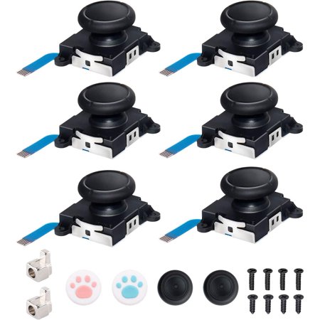 Joycon Joystick Replacement 6 Pack, Replacement Joystick Analog Thumb Stick for Switch Joy-Con Controller & Switch