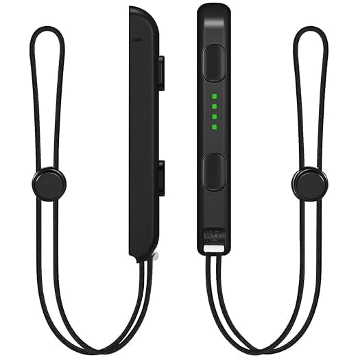 Joycon Wrist Strap Switch Joycon Wrist Band Controller ABS Material 2 Pack Lanyard Replacement Parts Accessories with Metal Rail for Joy-Con Controller (Black)