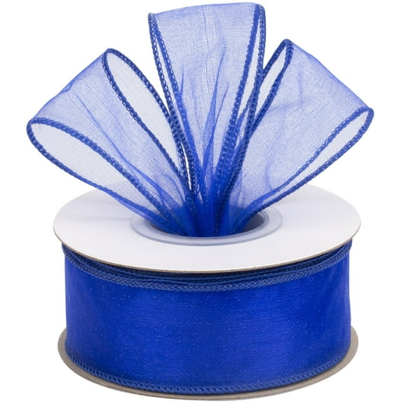 Joycrosso 1.5 Inch Royal Wired Organza Ribbon - 20 Yards Sheer Decorative Ribbon for Gift Wrapping, Wedding Decor, Christmas Tree, Crafts & DIY Projects