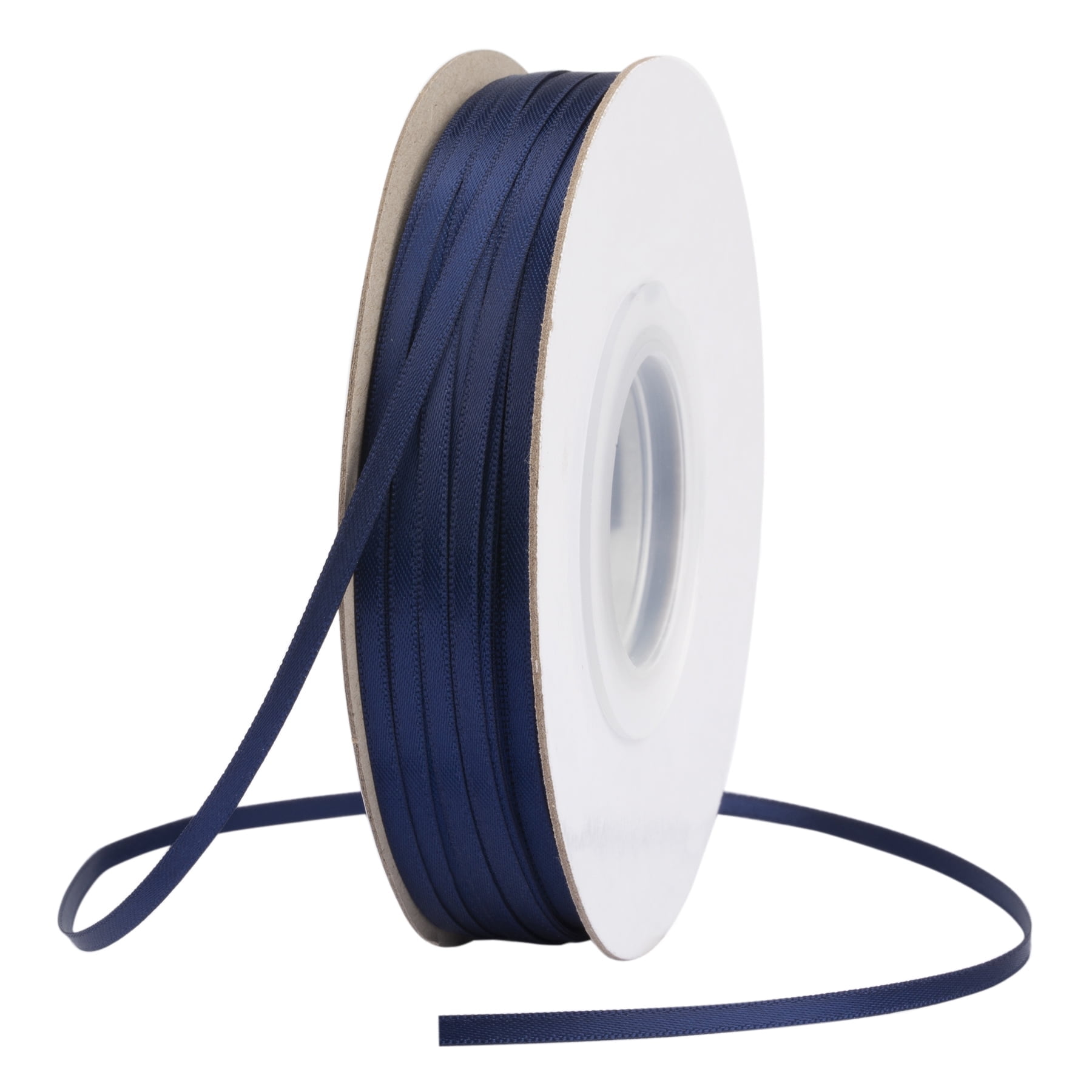 Joy Ribbon Joycrosso 1/8 Inch Navy Solid Satin Ribbon, 100 Yards Double Faced ...