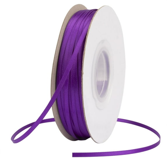 Joycrosso 1/8 Inch Purple Solid Satin Ribbon, 100 Yards Double Faced Satin for Gift Wrapping Floral Bouquets Wedding Party Decoration