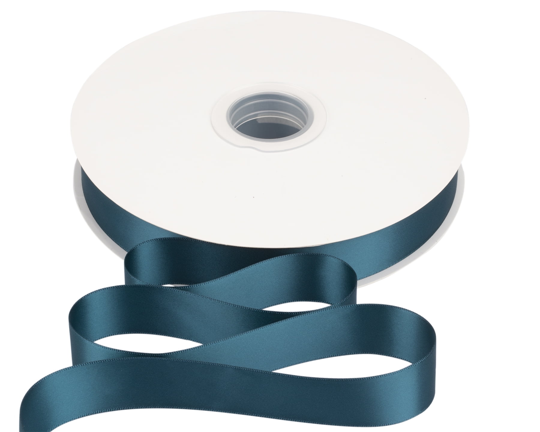 Joy Ribbon Joycrosso 1 Inch Teal Solid Satin Ribbon, 100 Yards Double Faced Satin ...