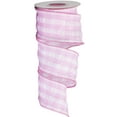 thumbnail image 1 of Joycrosso 2-1/2 Inch Bubbled Check Ribbon, 10 Yards Pink and White Wired Edge Ribbon for Gift Wrapping, Crafts, Wreaths, Garlands, Weddings and Christmas, 1 of 6