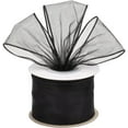 thumbnail image 1 of Joycrosso 2.5 Inch Black Wired Organza Ribbon - 20 Yards Sheer Decorative Ribbon for Gift Wrapping, Wedding Decor, Christmas Tree, Crafts & DIY Projects, 1 of 6