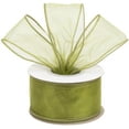thumbnail image 1 of Joycrosso 2 Inch Moss Wired Organza Ribbon - 20 Yards Sheer Decorative Ribbon for Gift Wrapping, Wedding Decor, Christmas Tree, Crafts & DIY Projects, 1 of 6