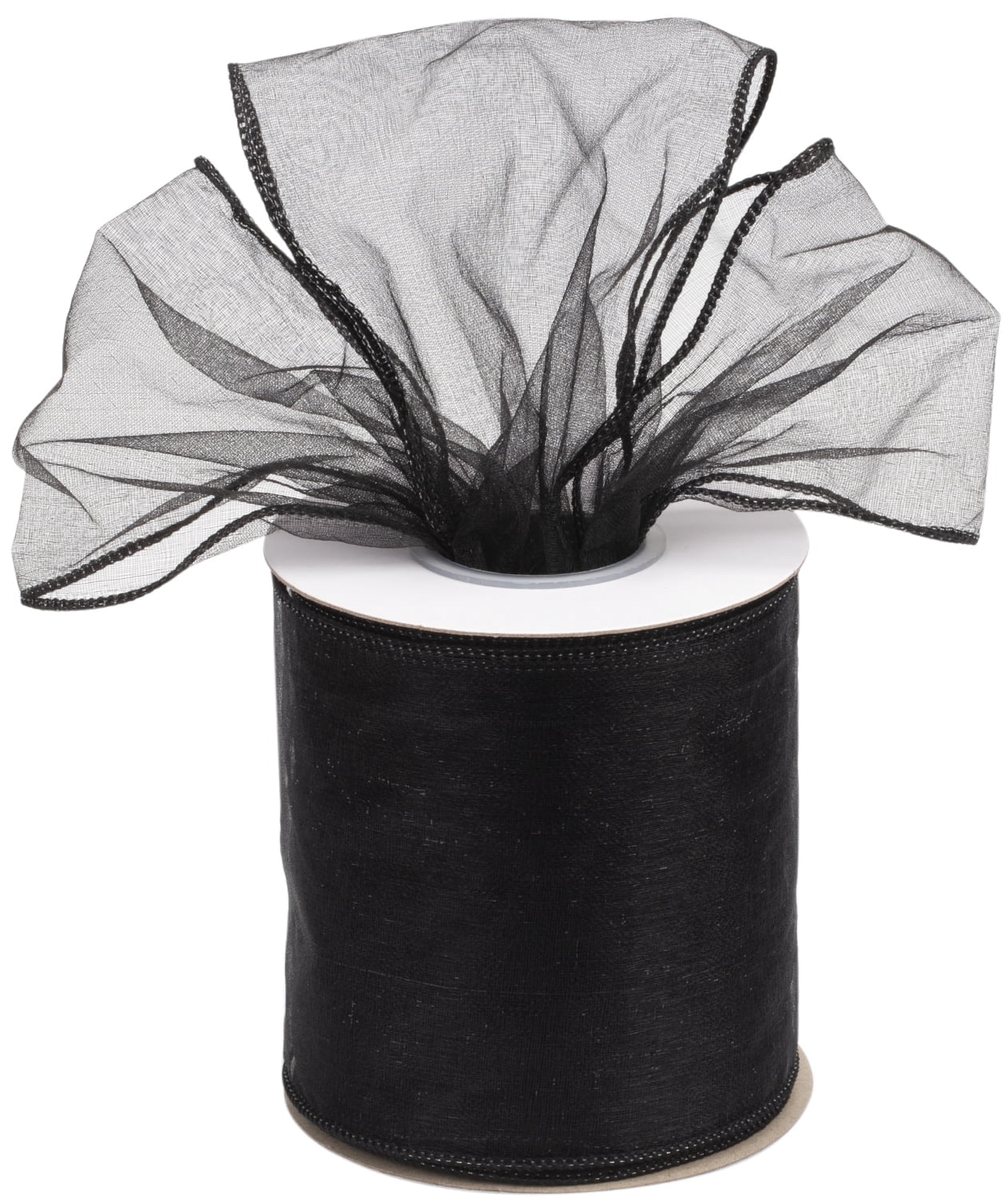 4 Inch Ribbon Joycrosso 4 Inch Black Wired Organza Ribbon - 20 Yards Sheer Decorative ...