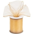 thumbnail image 1 of Joycrosso 4 Inch Gold Wired Organza Ribbon - 20 Yards Sheer Decorative Ribbon for Gift Wrapping, Wedding Decor, Christmas Tree, Crafts & DIY Projects, 1 of 6