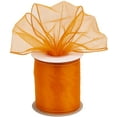thumbnail image 1 of Joycrosso 4 Inch Tangerine Wired Organza Ribbon - 20 Yards Sheer Decorative Ribbon for Gift Wrapping, Wedding Decor, Christmas Tree, Crafts & DIY Projects, 1 of 6