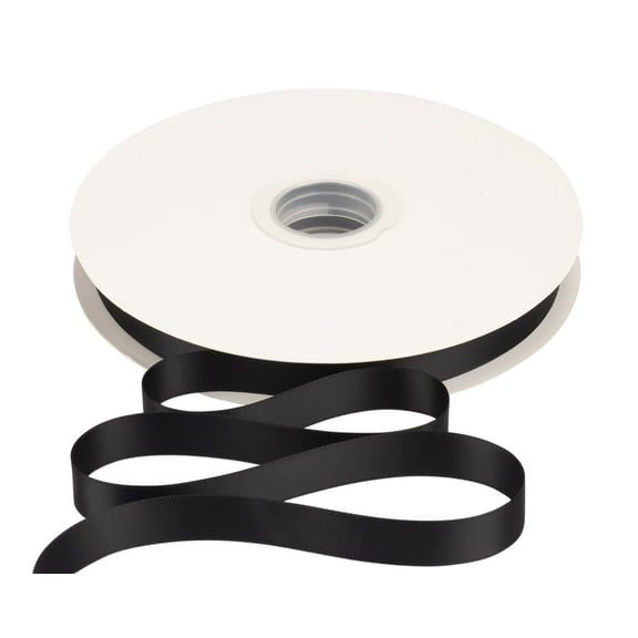 Joycrosso 5/8 Inch Black Solid Satin Ribbon, 100 Yards Double Faced Satin for Gift Wrapping Floral Bouquets Wedding Party Decoration