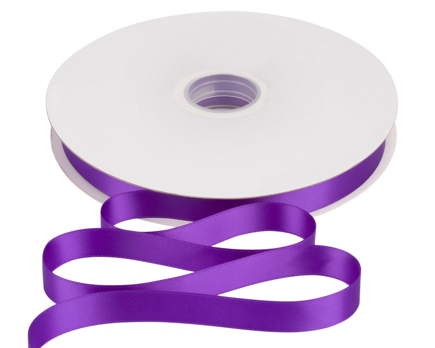 Joycrosso 5/8 Inch Purple Solid Satin Ribbon, 100 Yards Double Faced ...