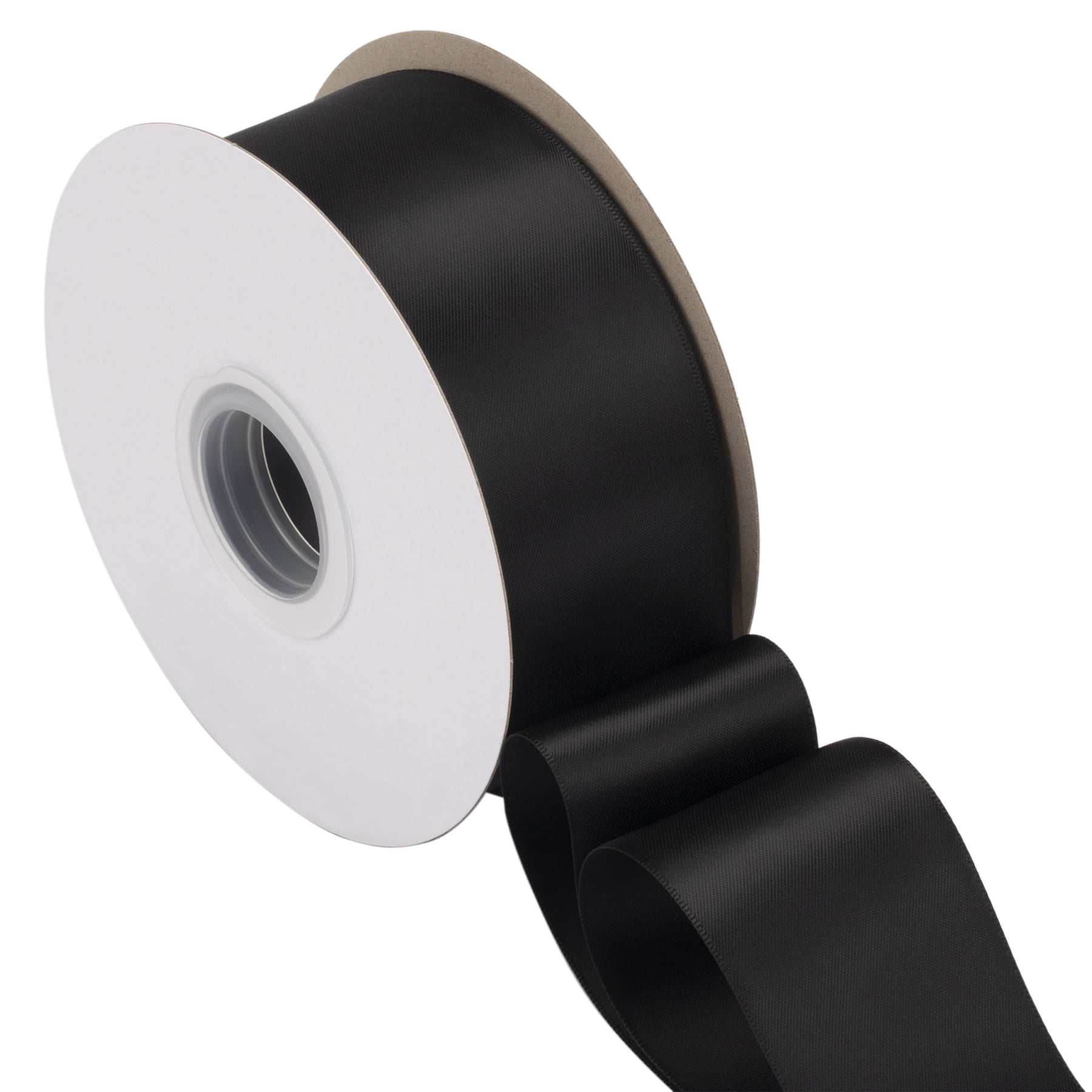 Joycrosso Black Ribbon 2 Inch Wide Thick Fabric Ribbon, 50 Yards Double ...