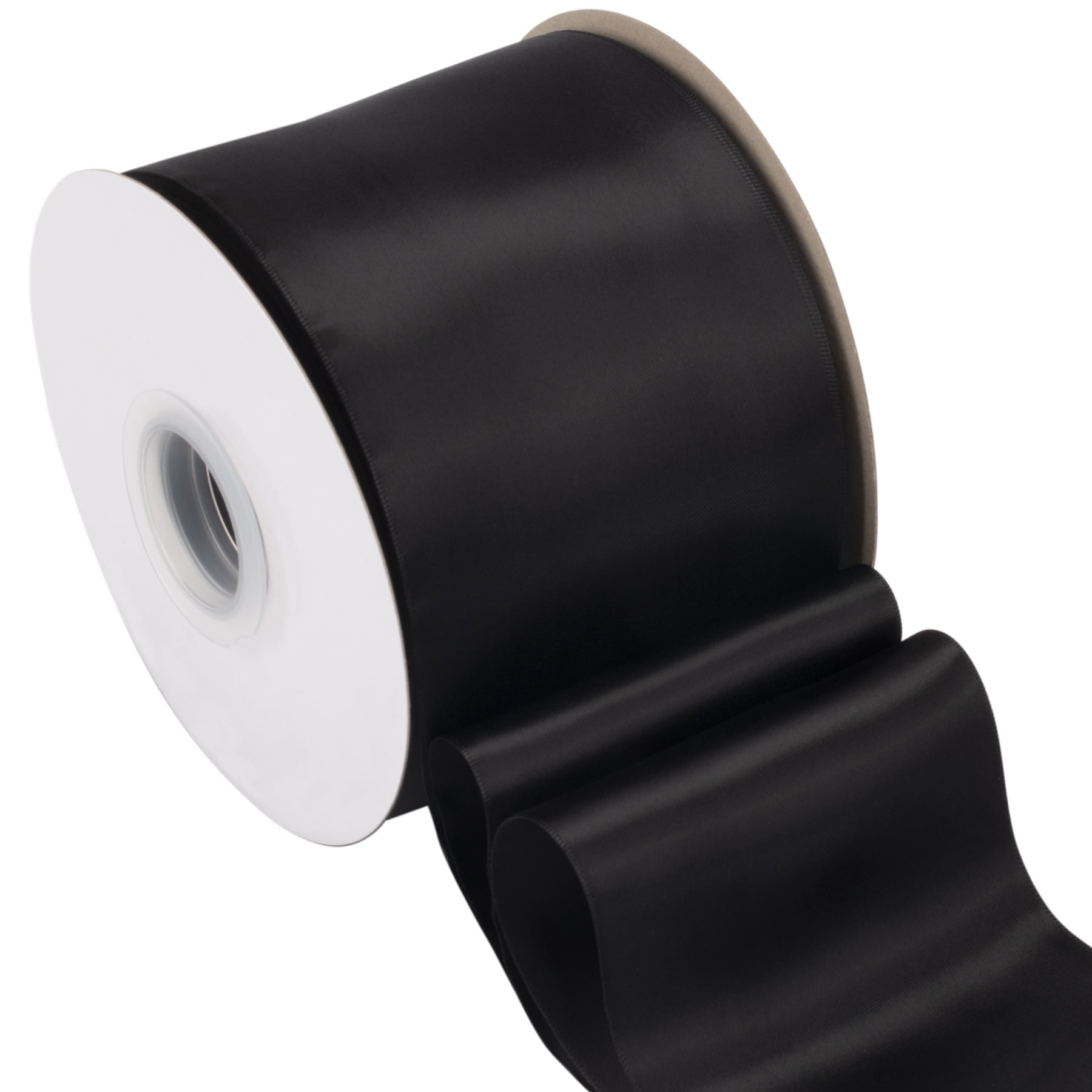 4 Inch Ribbon Joycrosso Black Ribbon 4 Inch Wide Thick Fabric Ribbon, 50 Yards Double ...