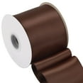 thumbnail image 1 of Joycrosso Brown Ribbon 4 Inch Wide Thick Fabric Ribbon, 50 Yards Double Faced Satin for Chair Sash Bows Making Bouquet Sewing Christmas Decoration, 1 of 7