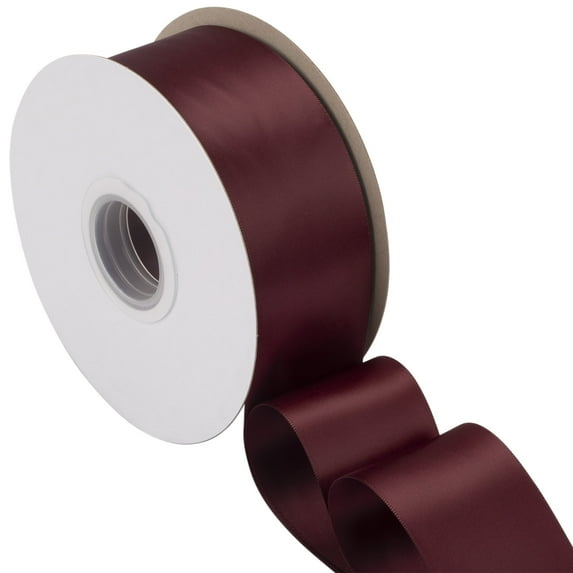 Joycrosso Burgundy Ribbon 2 Inch Wide Thick Fabric Ribbon, 50 Yards Double Faced Satin for Gift Wrapping Floral Bouquets Wedding Party Decoration