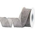 thumbnail image 1 of Joycrosso Burlap Wired Edge Ribbon 1.5 inch x 10 Yards, Metal Grey, Ideal for Crafting, Gift Wrapping, Wreath, Christmas Tree, and Rustic Wedding Decorations, 1 of 4