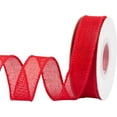thumbnail image 1 of Joycrosso Burlap Wired Edge Ribbon 1 inch x 10 Yards, Red, Ideal for Crafting, Gift Wrapping, Wreath, Christmas Tree, and Rustic Wedding Decorations, 1 of 4
